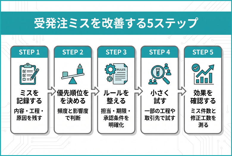 受発注のミスを防止するには?原因別の7つの対策と再発防止策